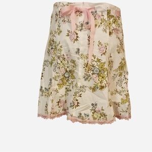 Floral Pink and Green Women's Skirt